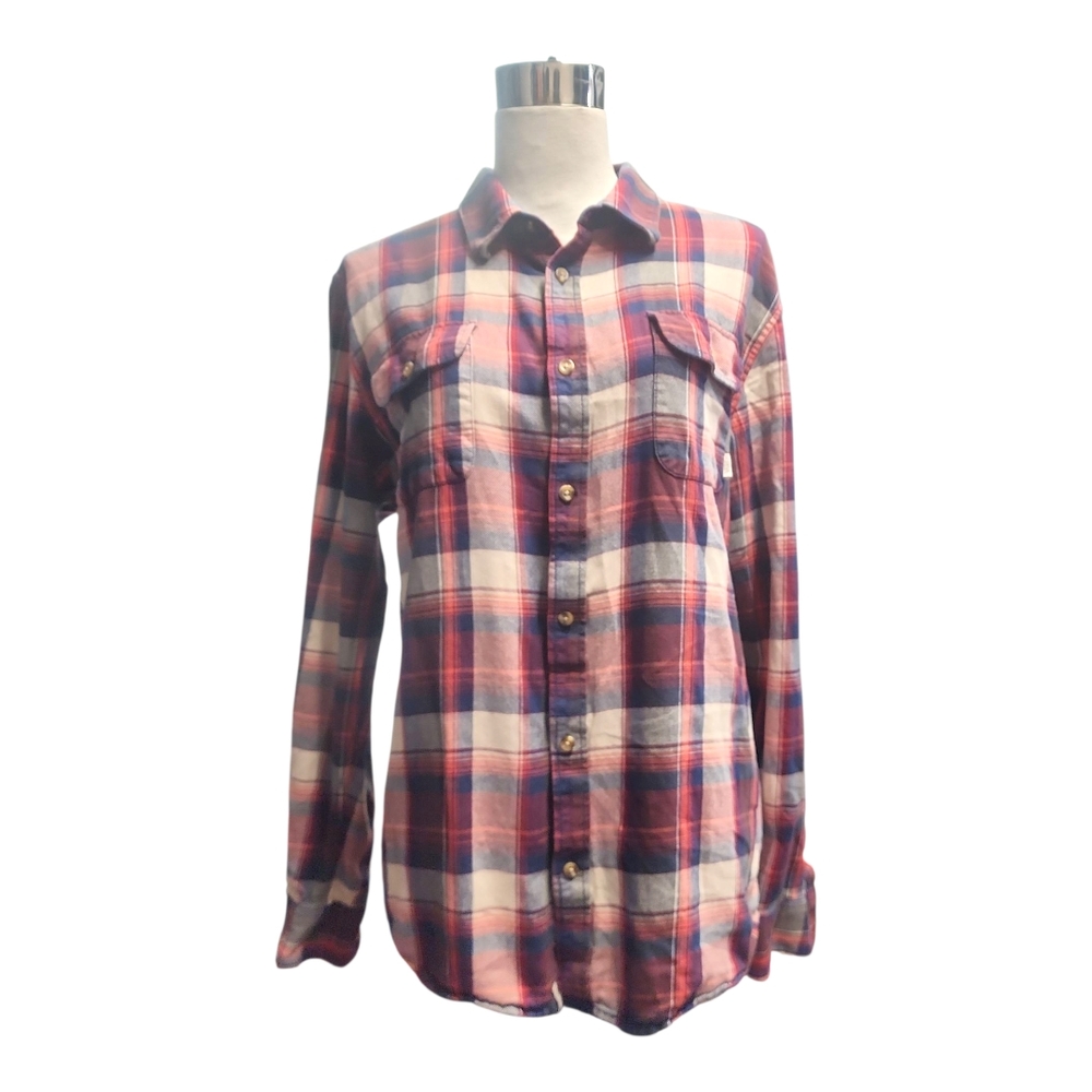 Vans Blue and Red Plaid Flannel Shirt